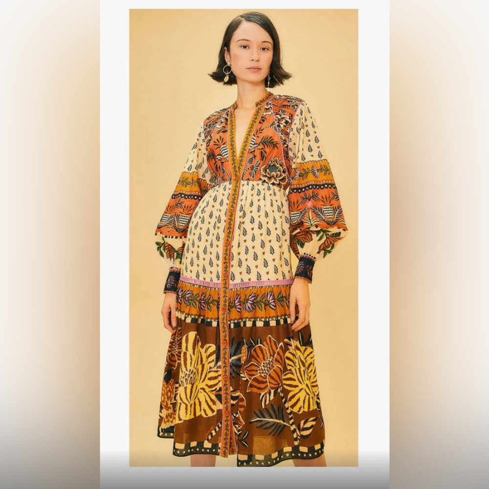 Farm RIO/ Pristine. Brand New. (Without Tags)  Ainika Floral V Neck Midi Dress